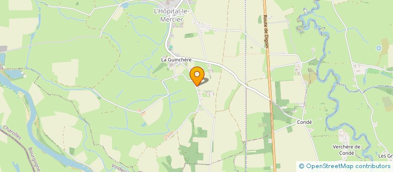 localisation de l'entreprise SOCIETE CIVILE D'EXPLOITATION AGRICOLE BERAUD  L'HOPITAL-LE-MERCIER