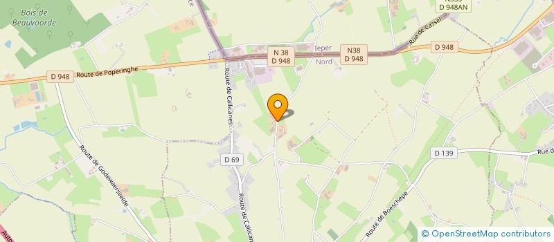 localisation de l'entreprise SOCIETE CIVILE D'EXPLOITATION AGRICOLE DE LA ROUTE DES CHATS à GODEWAERSVELDE
