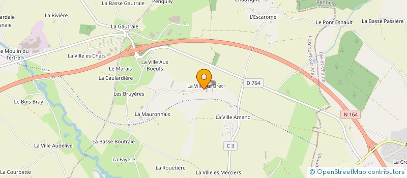 localisation de l'entreprise SOCIETE CIVILE D'EXPLOITATION AGRICOLE LA VILLE AU BRET à LOSCOUET-SUR-MEU