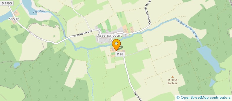 localisation de l'entreprise SOCIETE CIVILE D'EXPLOITATION AGRICOLE LAITIERE   DU HAUT DE LA CROIX  ASSENONCOURT