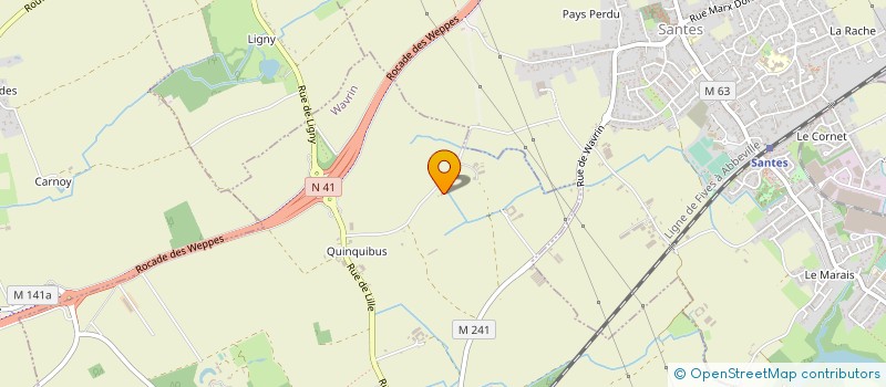 localisation de l'entreprise SOCIETE CIVILE D'EXPLOITATION AGRICOLE WERQUIN  WAVRIN