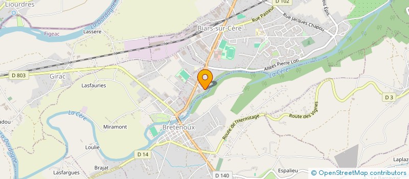 localisation de l'entreprise SOCIETE CIVILE DE MOYENS BRUNO ET MAGALI BONNARIC  BIARS-SUR-CERE