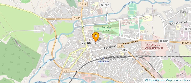 localisation de l'entreprise SOCIETE CIVILE DE MOYENS GYNECO-OBSTETRICALE DE SAGES-FEMMES DU LUNEVILLOIS  LUNEVILLE