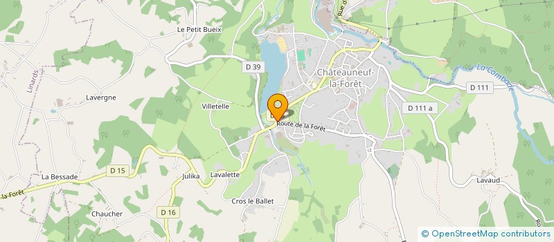 localisation de l'entreprise SOCIETE CIVILE DE MOYENS KINESITHERAPIE BRIANCE-COMBADE  CHATEAUNEUF-LA-FORET