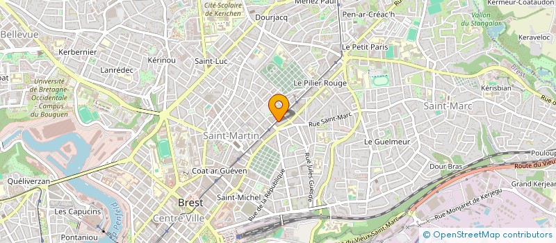 localisation de l'entreprise SOCIETE CIVILE DE MOYENS MAILLOUX - LOUZEAU - LE GUERLEDAN - SOUCACHET - GROUPE MEDICAL DE L'OCTROI à BREST