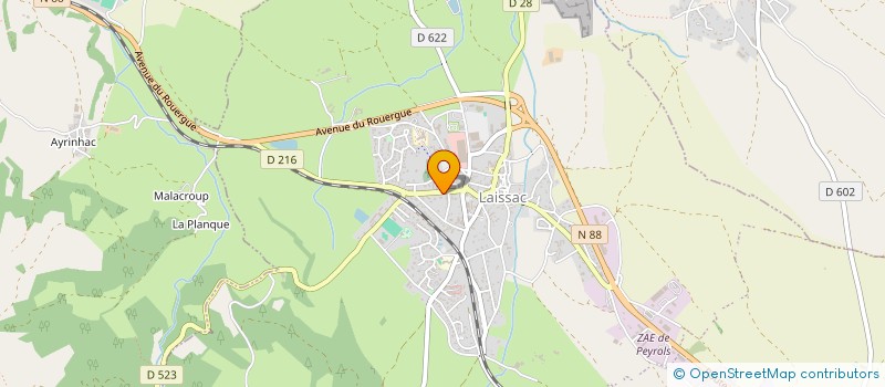 localisation de l'entreprise SOCIETE CIVILE DE MOYENS MEDICALE JPJFHE  LAISSAC-SEVERAC L'EGLISE