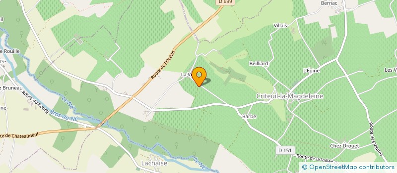 localisation de l'entreprise SOCIETE CIVILE IMMOBILIERE DES BRUYERES FAMILLE TRIBOT à CRITEUIL-LA-MAGDELEINE