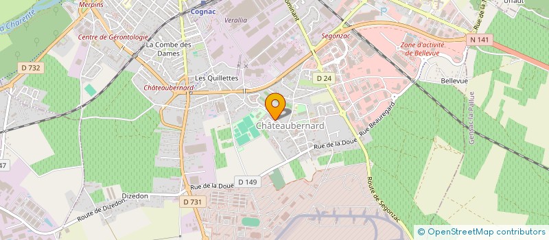 localisation de l'entreprise SOCIETE CIVILE IMMOBILIERE DU CLOS DES BICHES  CHATEAUBERNARD