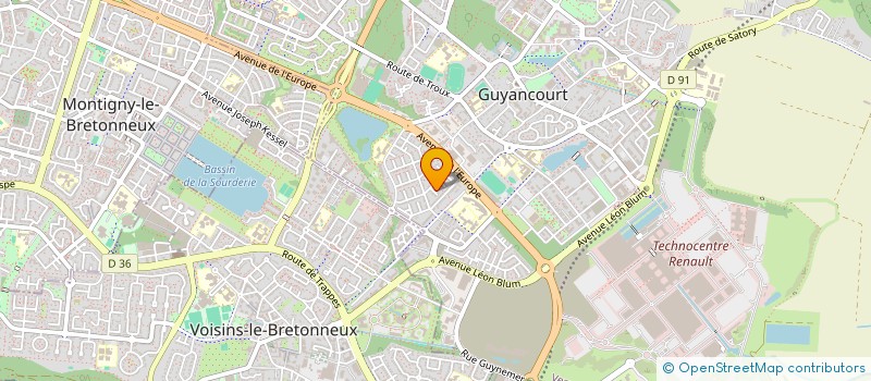 localisation de l'entreprise SOCIETE CIVILE IMMOBILIERE JIPECAM-B  GUYANCOURT