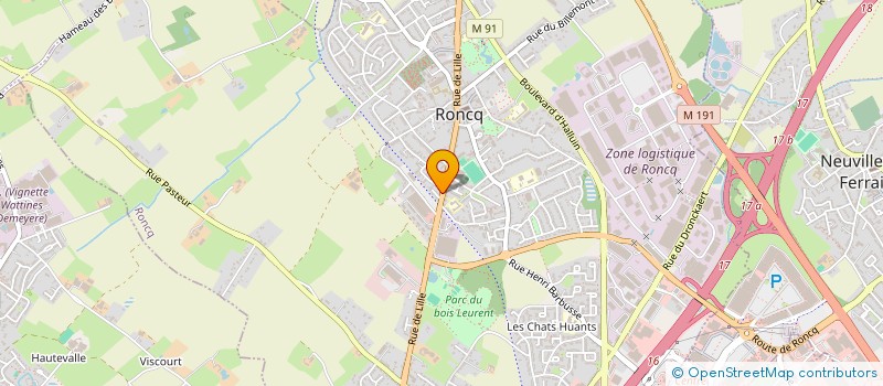 localisation de l'entreprise SOCIETE CIVILE IMMOBILIERE RONCQ KINE ET PAR ABREVIATION S.C.I. RONCQ KINE à RONCQ