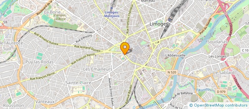 localisation de l'entreprise SOCIETE CIVILE PROFESSIONNELLE D'AVOCATS GRIMAUD - PASTAUD - VALIERE VIALEIX à LIMOGES