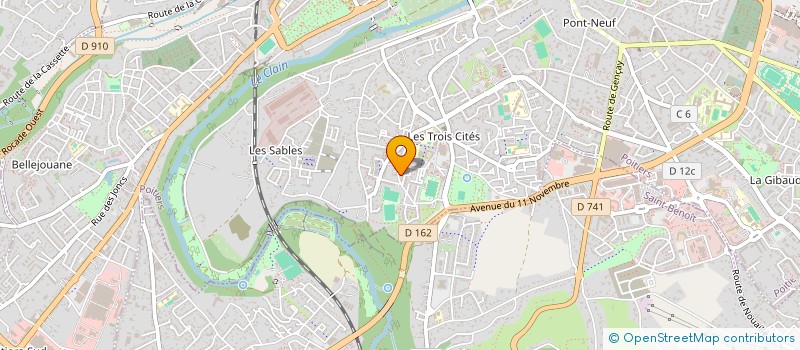 localisation de l'entreprise SOCIETE CIVILE PROFESSIONNELLE DE MASSEURS KINESITHERAPEUTES JEAN-MARIE PAVY ET MICHELE LEBRUN PAVY, SCP PAVY LEBRUN  POITIERS