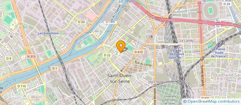 localisation de l'entreprise SOCIETE CIVILE PROFESSIONNELLE DE MEDECINS ANESTHESISTES LANDY / SCP ANESTHESISTES LANDY  SAINT-OUEN-SUR-SEINE