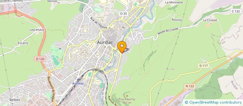localisation de l'entreprise SOCIETE CIVILE PROFESSIONNELLE DU CABINET DE RADIOLOGIE ROZIER - CLOUET - LACOUT - PERRIER - KLOTZ. à AURILLAC