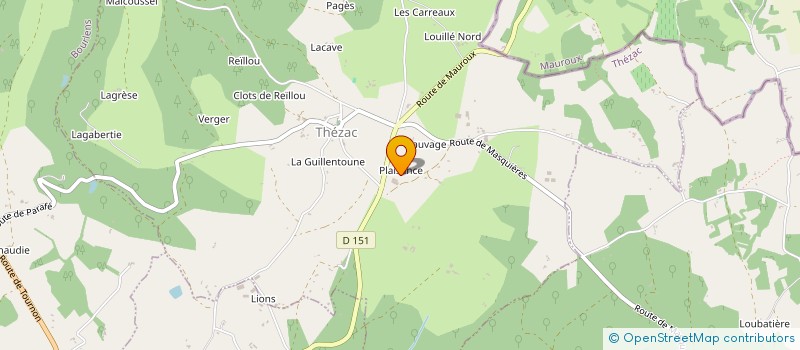 localisation de l'entreprise SOCIETE CIVILE VIN DU TSAR  THEZAC