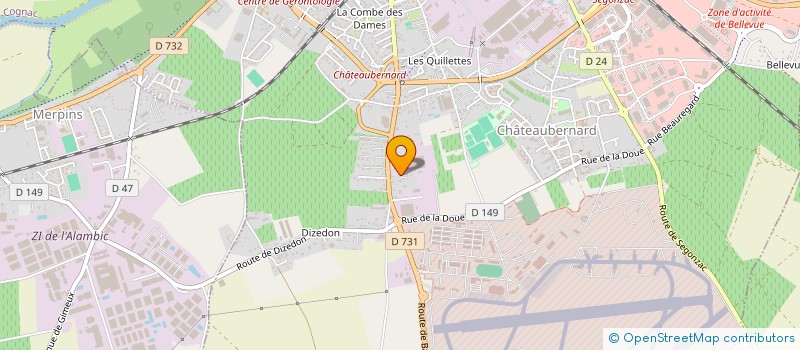 localisation de l'entreprise SOCIETE COLOMBOPHILE FRANCAISE DE COGNAC à CHATEAUBERNARD