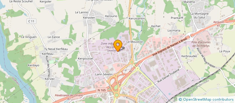 localisation de l'entreprise SOCIETE COMMERCIALE ACHAT VENTE DE VEHICULES INDUSTRIELS NEUFS ET OCCASIONS  CAUDAN