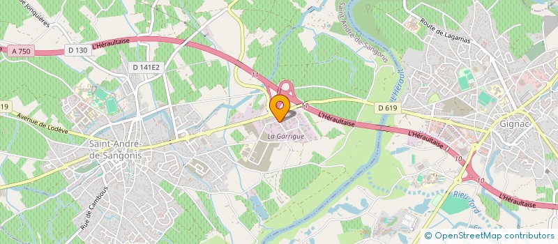 localisation de l'entreprise SOCIETE COUPE BETON TRAVAUX PARTICULIERS  - SCBTP  SAINT-ANDRE-DE-SANGONIS