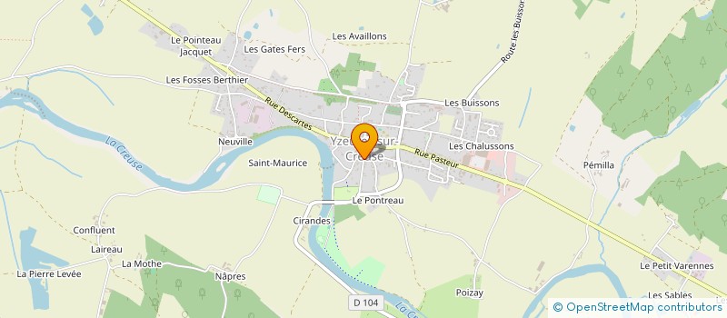 localisation de l'entreprise SOCIETE CREALUDE  BOSSAY-SUR-CLAISE