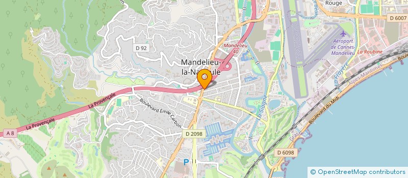 localisation de l'entreprise SOCIETE D'APPLICATION DES NOUVELLES TECHNOLOGIES DE L'INFORMATION SANTI à MANDELIEU-LA-NAPOULE
