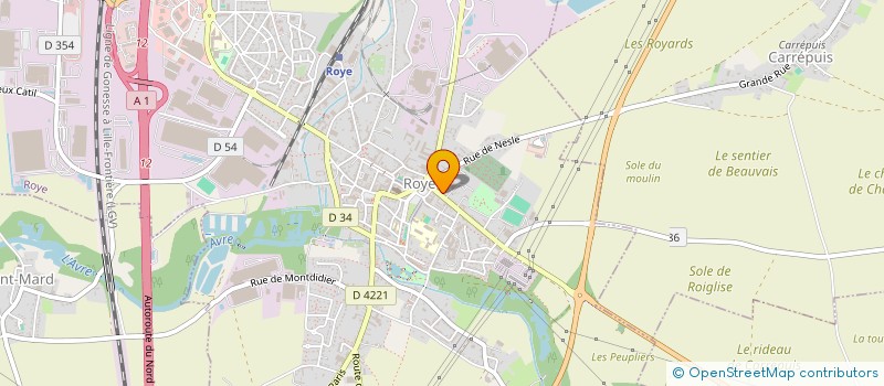 localisation de l'entreprise SOCIETE D'ELECTRICITE GENERALE DU NORD à ROYE