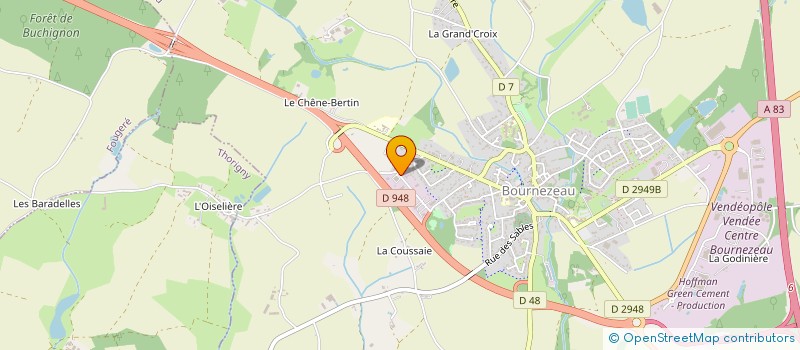 localisation de l'entreprise SOCIETE D'ELEVAGE DES VEAUX DE L'OUEST  BOURNEZEAU