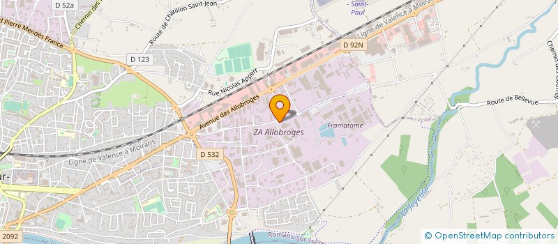 localisation de l'entreprise SOCIETE D'ETUDES ET DE REALISATIONS THERMIQUES à ROMANS-SUR-ISERE