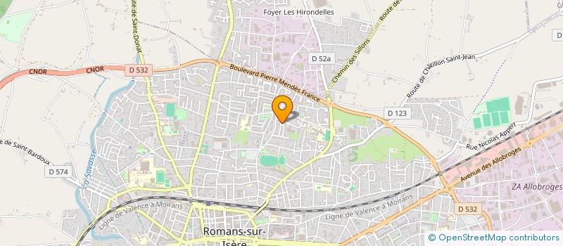 localisation de l'entreprise SOCIETE D'ETUDES HISTORIQUE DE ROMANS BOURG DE PEAGE  ROMANS-SUR-ISERE