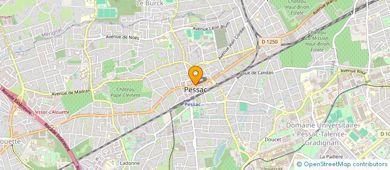 localisation de l'entreprise SOCIETE D'EXERCICE LIBERAL A RESPONSABILITE LIMITEE DE PHARMACIEN - PHARMACIE CENTRALE  PESSAC