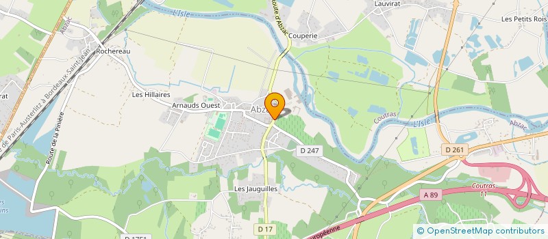 localisation de l'entreprise SOCIETE D'EXERCICE LIBERAL A RESPONSABILITE LIMITEE DE PHARMACIEN - PHARMACIE D'ABZAC  ABZAC