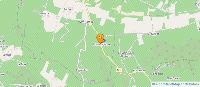 localisation de l'entreprise SOCIETE D'EXPLOITATION AGRICOLE DU DOMAINE DE CHAMPAGNOUX à SEGONZAC