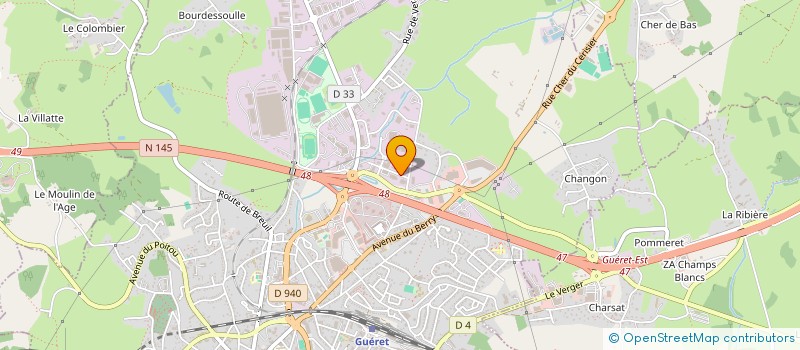 localisation de l'entreprise SOCIETE D'EXPLOITATION DE L'AGENCE CONTINENTALE SAS  GUERET