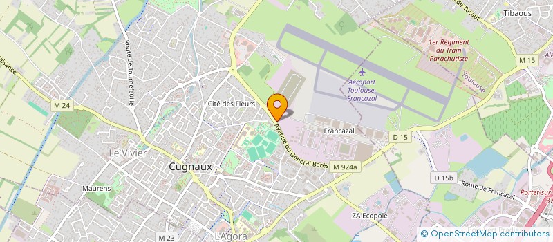 localisation de l'entreprise SOCIETE D'EXPLOITATION DE TOULOUSE FRANCAZAL AEROPORT.  CUGNAUX