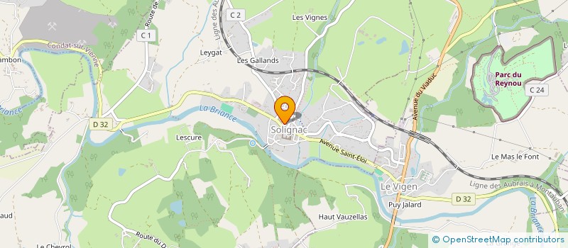 localisation de l'entreprise SOCIETE D'EXPLOITATION DES ETABLISSEMENTS BRUJAUD à SOLIGNAC