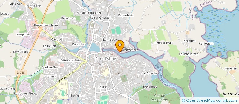 localisation de l'entreprise SOCIETE D'EXPLOITATION DES PORTS DE PECHE DE CORNOUAILLE  PONT-L'ABBE