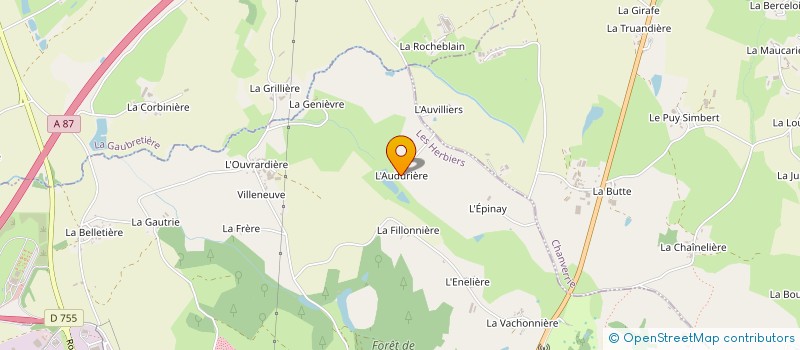 localisation de l'entreprise SOCIETE D'EXPLOITATION DU GITE DE L'AUDURIERE à LES HERBIERS