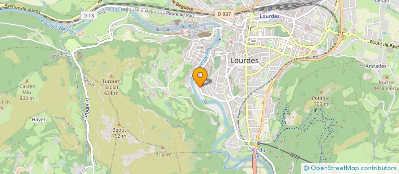 localisation de l'entreprise SOCIETE D'EXPLOITATION HOTEL SAINTE CATHERINE  LOURDES