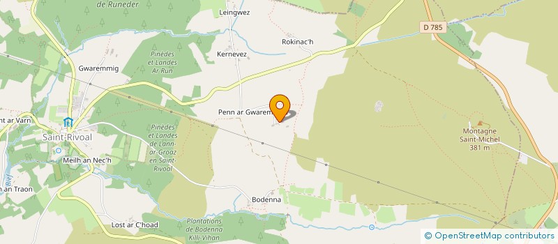 localisation de l'entreprise SOCIETE DE CHASSE DE BODENNA  SAINT-RIVOAL