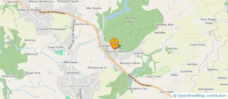 localisation de l'entreprise SOCIETE DE CHASSE 'LA RURALE'  ST EVARZEC