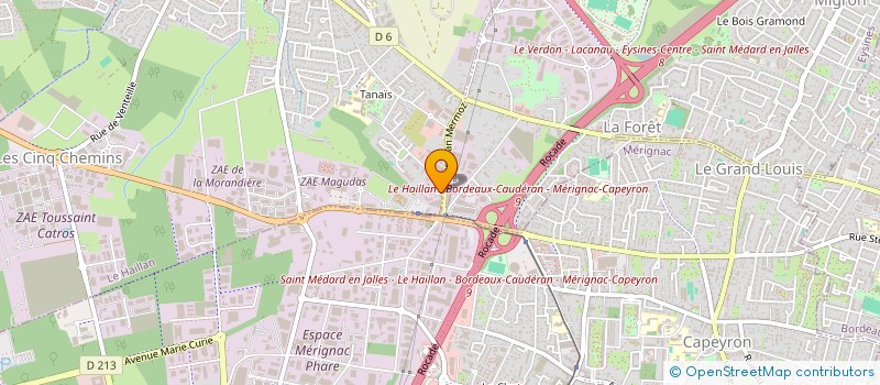 localisation de l'entreprise SOCIETE DE CONSEILS EN REPROGRAPHIE INFORMATIQUE ET BUREAUTIQUE D'AQUITAINE à LE HAILLAN
