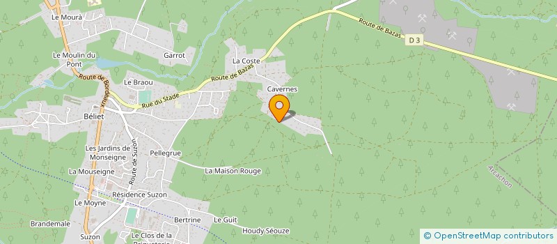 localisation de l'entreprise SOCIETE DE COUPES ET DEBARDAGE ANTUNES à BELIN-BELIET