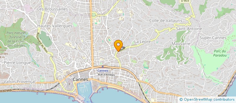 localisation de l'entreprise SOCIETE DE KINESITHERAPIE ET D'OSTEOPATHIE à CANNES