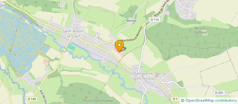 localisation de l'entreprise SOCIETE DE MECANIQUE ET OUTILLAGE POUR COMMANDE NUMERIQUE.  SAINT-AUBIN-LE-CAUF