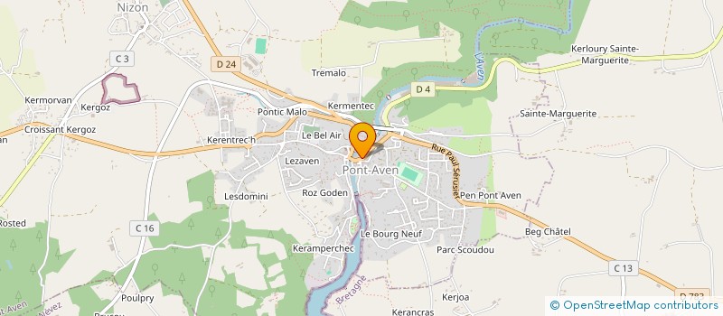 localisation de l'entreprise SOCIETE DE PEINTURE - AMIS DU MUSEE DE PONT- AVEN  PONT-AVEN