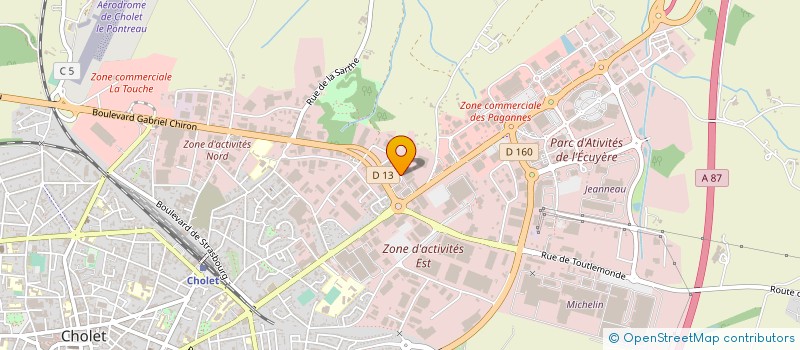 localisation de l'entreprise SOCIETE DE PRODUCTION DE PORTES ET FERMETURES à CHOLET