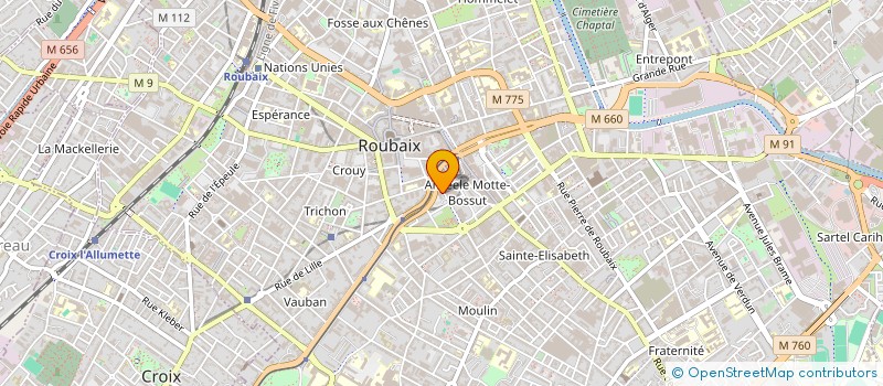 localisation de l'entreprise SOCIETE DE ROUTES ET TRAVAUX PUBLICS  ROUBAIX