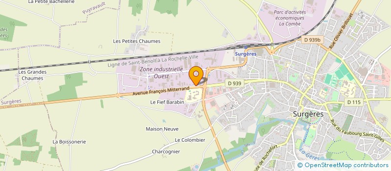 localisation de l'entreprise SOCIETE DES DESSINATEURS INDUSTRIELS SURGERIENS  SURGERES