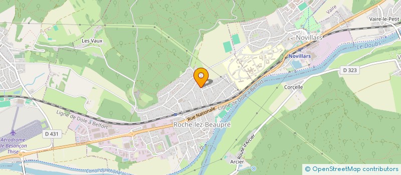 localisation de l'entreprise SOCIETE DES TRANSPORTS COUTECHIER JACKY  ROCHE-LEZ-BEAUPRE