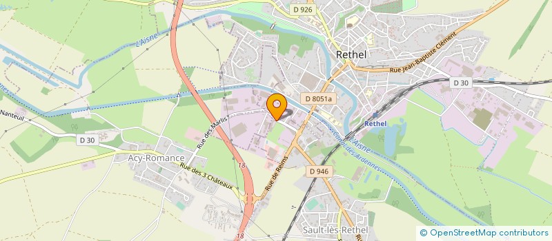 localisation de l'entreprise SOCIETE DU BETAIL ET DES VIANDES DU RETHELOIS  RETHEL