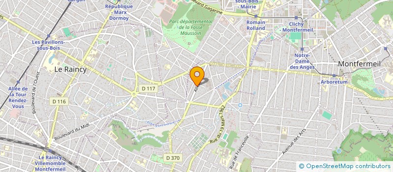 localisation de l'entreprise SOCIETE ELECTRICITE PLOMBERIE  GAGNY